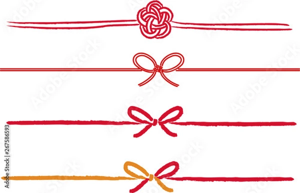 Obraz 水引 リボン　プレゼント　ライン　