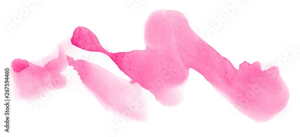 Fototapeta Abstract watercolor background hand-drawn on paper. Volumetric smoke elements. Pink color. For design, web, card, text, decoration, surfaces.