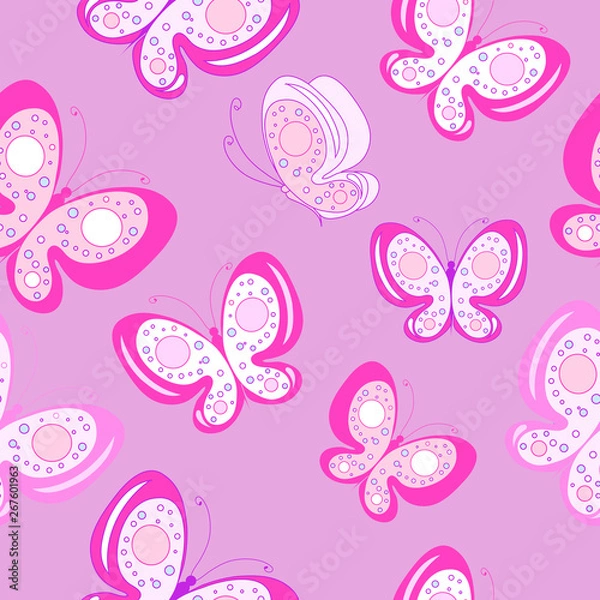 Fototapeta beautiful color butterflies,set, isolated  on a white