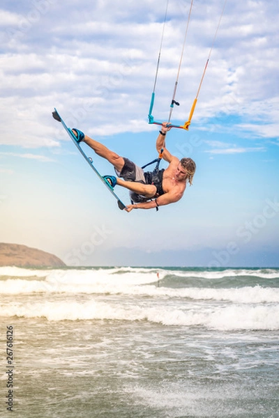 Obraz Extreme kite surfing in Vietnam 