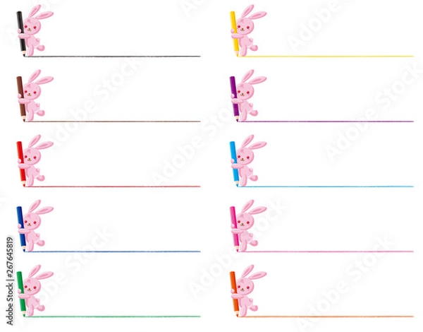 Fototapeta うさぎのカラフルライン