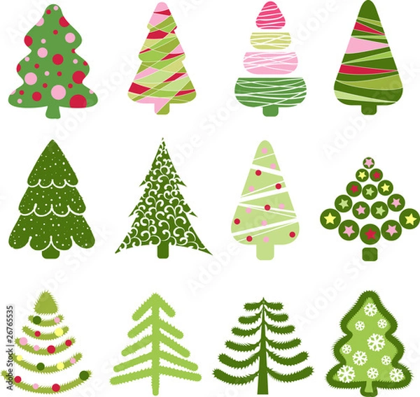 Obraz Christmas set tree. Elements for design