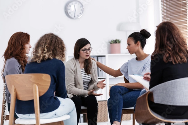 Obraz First meeting of Women's issues support group meeting, group therapy concept