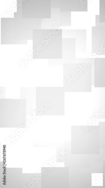 Fototapeta White abstract background. Misty backdrop with grey squares. 3D illustration