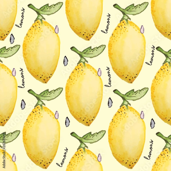 Fototapeta LEMONS SEAMLESS REPEAT PATTERN TILE