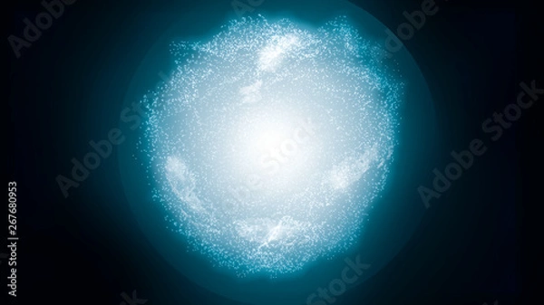 Fototapeta abstract particle blue background