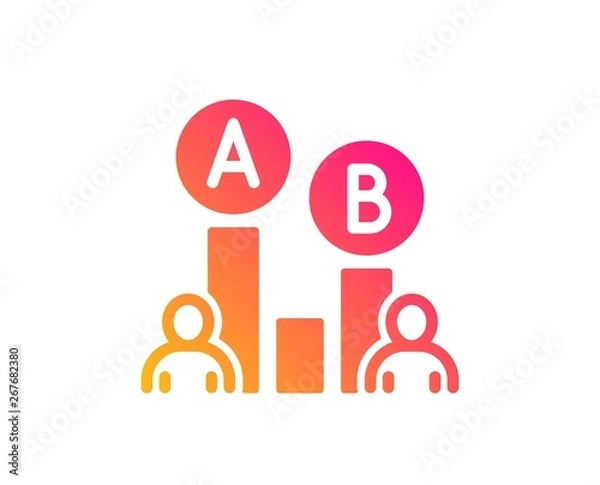 Fototapeta Ab testing icon. Ui test chart sign. Classic flat style. Gradient ab testing icon. Vector