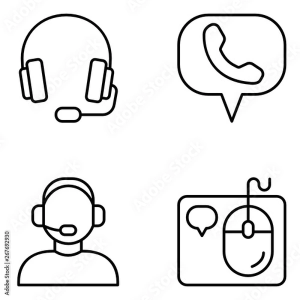 Obraz Call Centre Vector Icon Set