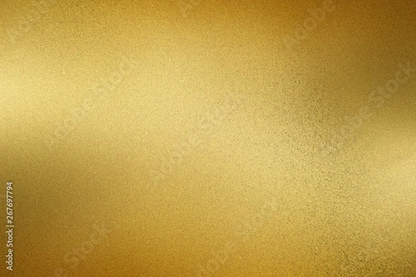 Obraz Scratches golden metal sheet, abstract texture background