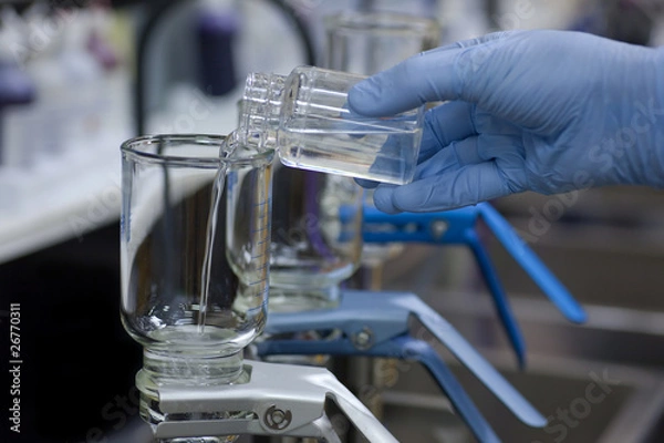 Fototapeta Testing drinking water for microorganisms.