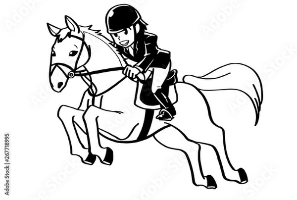 Obraz 障害馬術線画