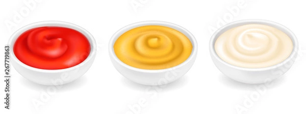 Fototapeta Sauces in bowls set