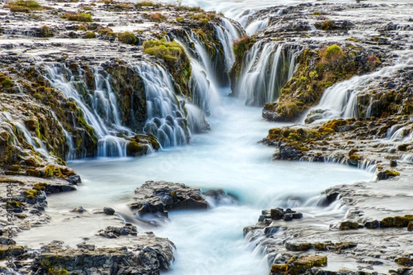 Fototapeta Wild Bruarfoss Waterfall in Iceland