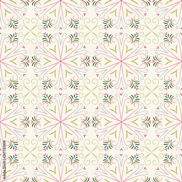 Obraz Seamless vector pattern Moroccan tile design in happy colors