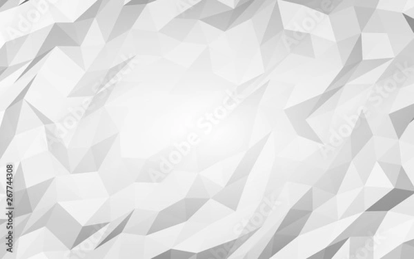 Obraz White abstract background. Lowpoly backdrop. Crumpled paper. 3D illustration