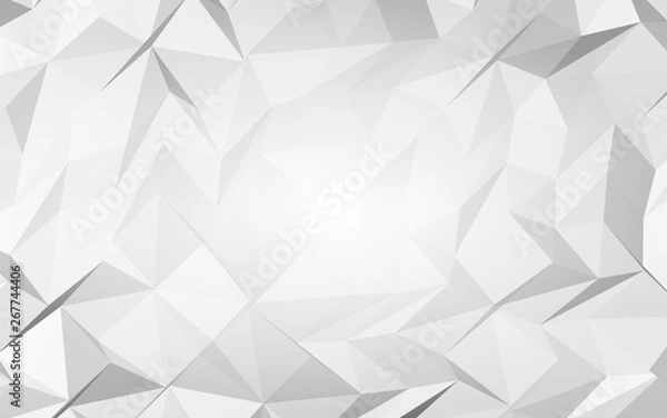 Obraz White abstract background. Lowpoly backdrop. Crumpled paper. 3D illustration