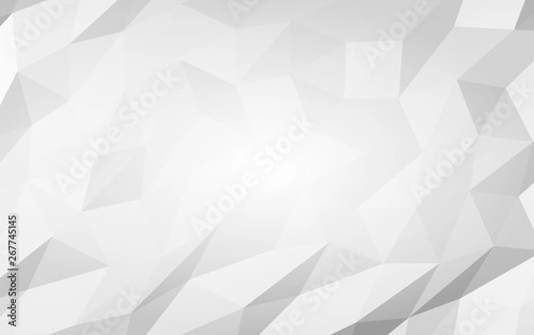 Fototapeta White abstract background. Lowpoly backdrop. Crumpled paper. 3D illustration