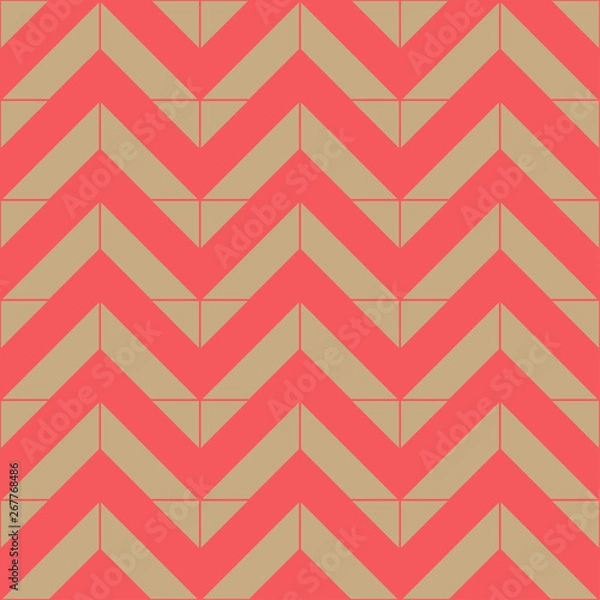 Obraz Geometric seamless pattern. Golden and red colors holiday collection. Merry Christmas and Happy New year. Abstract textured background design. Modern elegant wallpaper. Vector illustration.
