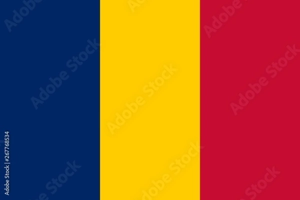 Fototapeta Flag Of Chad. Ratios and colors are observed.
