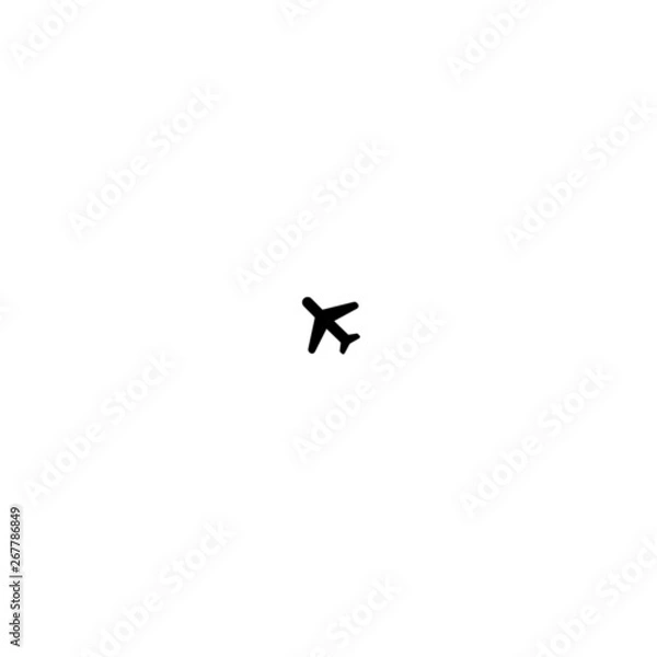 Fototapeta Flying airplane icon with spread wings