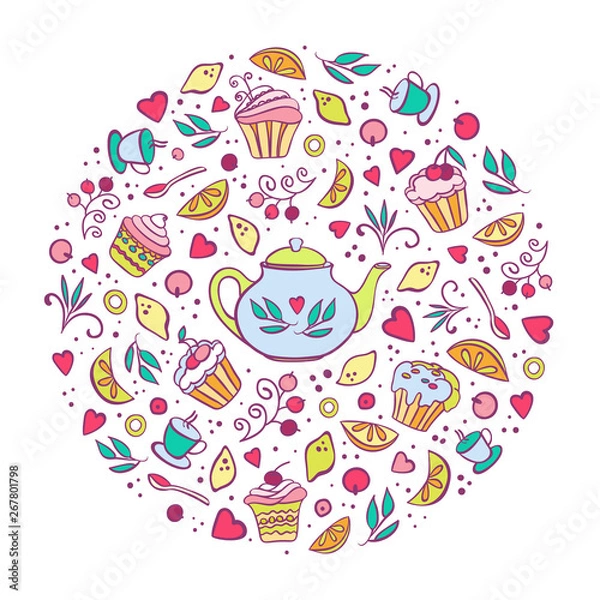 Fototapeta Tea time menu card