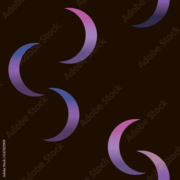 Fototapeta Vapor wave vector seamless pattern with suns in blue and pink colors