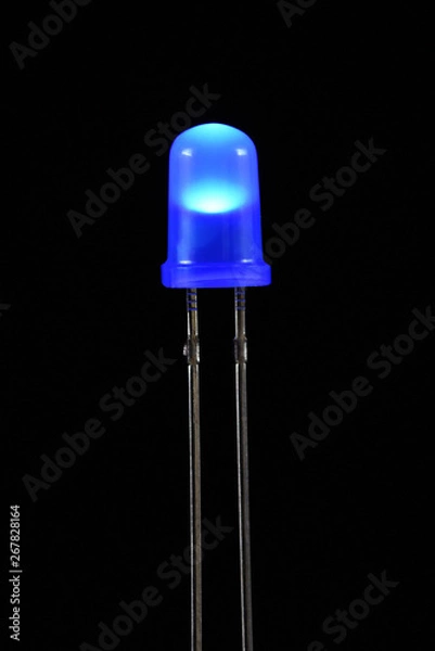 Obraz Blue luminous LED on the black background