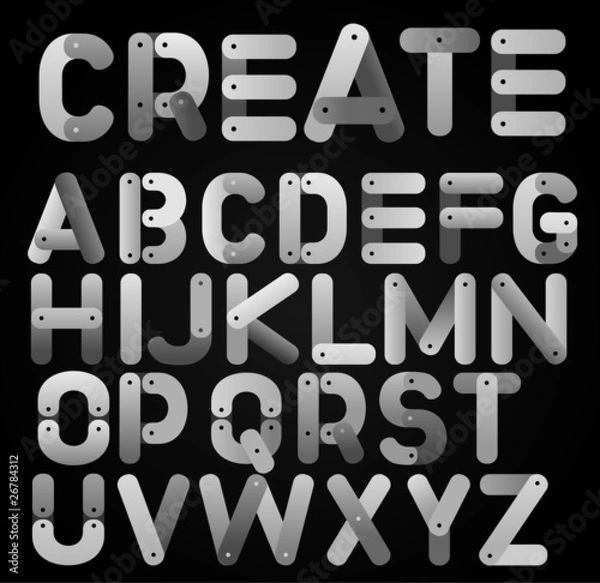 Obraz Stock Vector Illustration: interlocking alphabet letters