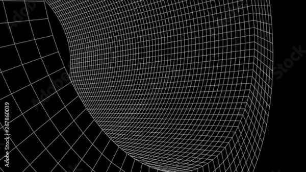 Obraz Abstract vector wireframe landscape. Abstract mesh background. Polygonal mountains. Vector illustration.