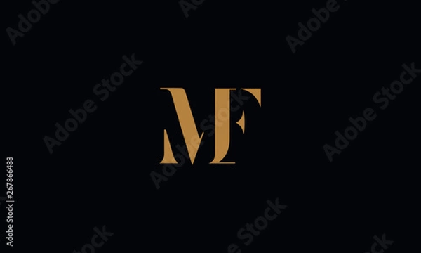 Obraz MF logo design icon template vector illustration minimal design