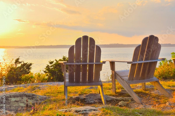 Fototapeta Romantic golden hour Newport Rhode Island scenic travel