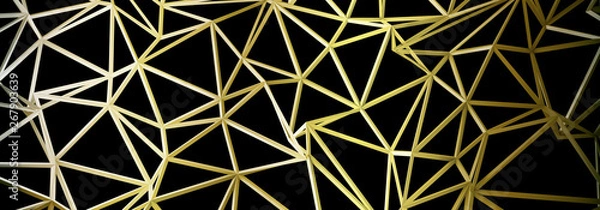 Fototapeta 3d ILLUSTRATION WIRE DESIGN, of abstract crystal background, triangular texture, wide panoramic for wallpaper