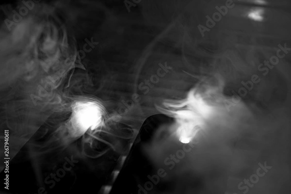 Fototapeta clouds of smoke, monochrome