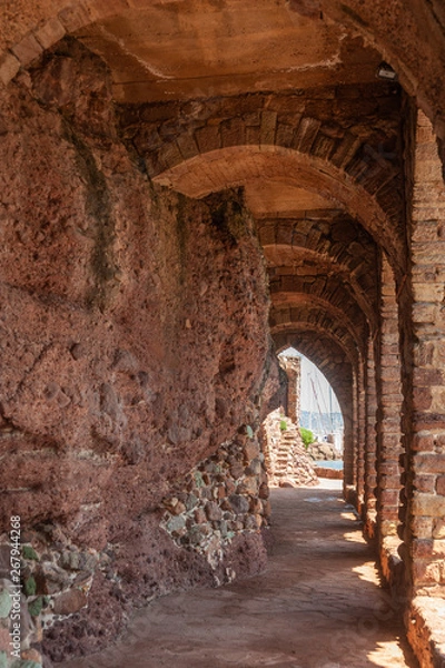Fototapeta Coastal path at the Chateau de la Napoule in Mandelieu-la-Napoule