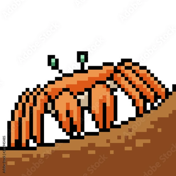 Fototapeta vector pixel art crab