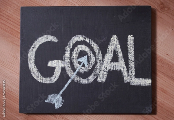 Obraz Set your goal. Planning note written by chalk on black board