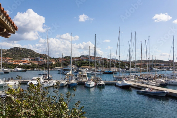 Fototapeta View of marina in Porto Rotondo, Sardinia, Italy