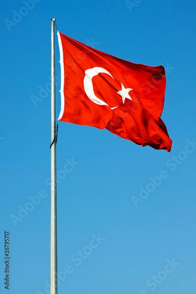Fototapeta Waving flag of Turkey