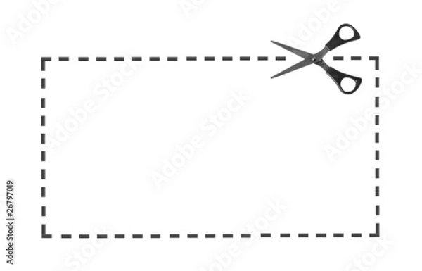 Fototapeta Scissor on dotted line