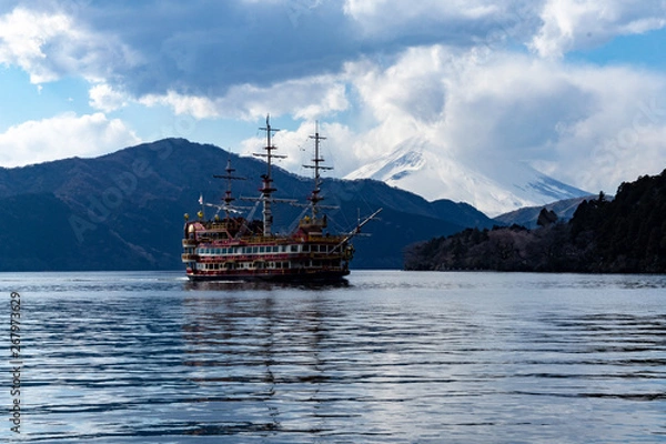 Fototapeta Mt Fuji and lake Ashinoko