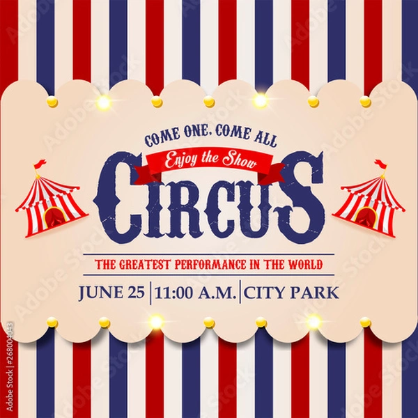 Obraz Circus ticket. Carnival banner. Event pass