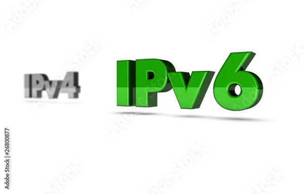 Fototapeta IPv6 & IPv4 3d