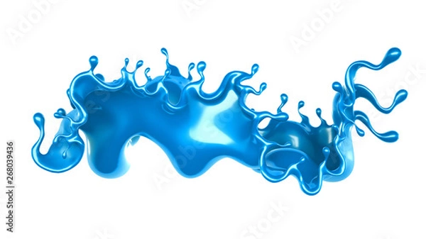 Fototapeta Splash of paint. 3d illustration, 3d rendering.