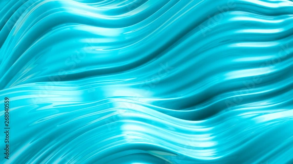 Fototapeta Beautiful green turquoise background. 3d illustration, 3d rendering.