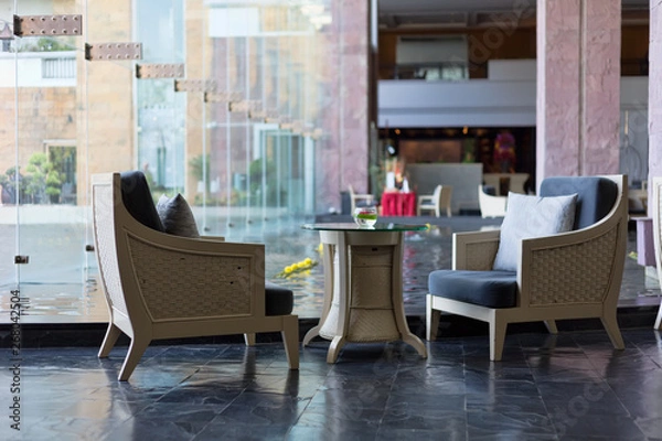 Obraz Secluded table for two in the lobby