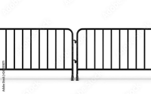 Obraz Metal Barrier isolated on White 3D Rendering