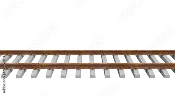 Fototapeta Train Tracks isolated 3D Rendering