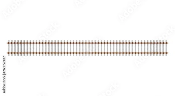 Fototapeta Train Tracks isolated 3D Rendering