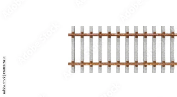 Fototapeta Train Tracks isolated 3D Rendering