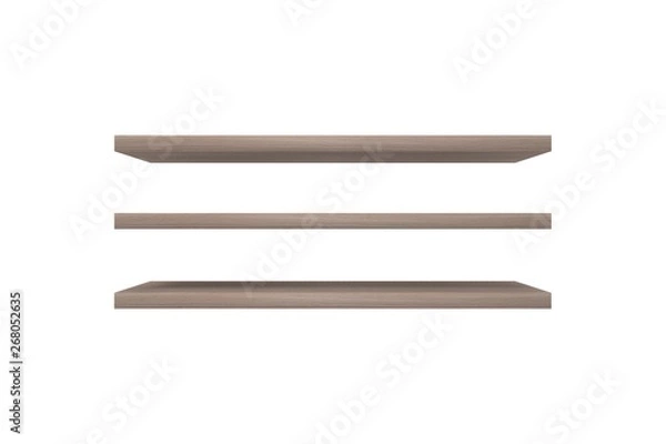 Fototapeta Wood Shelf on Wall 3D Rendering
